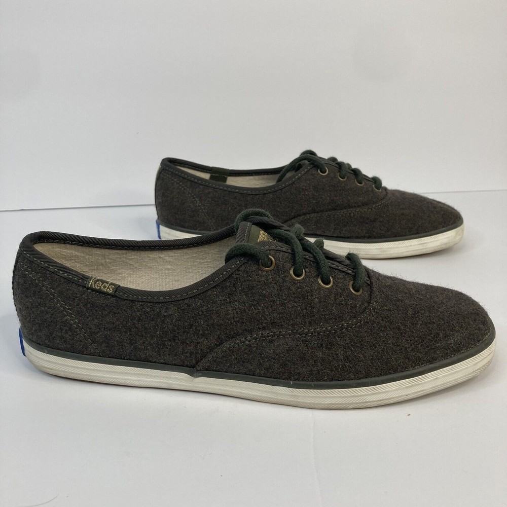 Keds Sneakers Womens 7.5 Shoes Champion green gold Wool Low Top Lace Up casual
